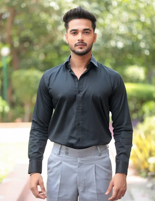 Black Obsidian Satin Shirt