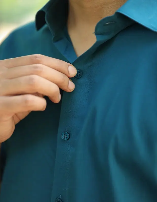 Phthalo Green Satin Shirt