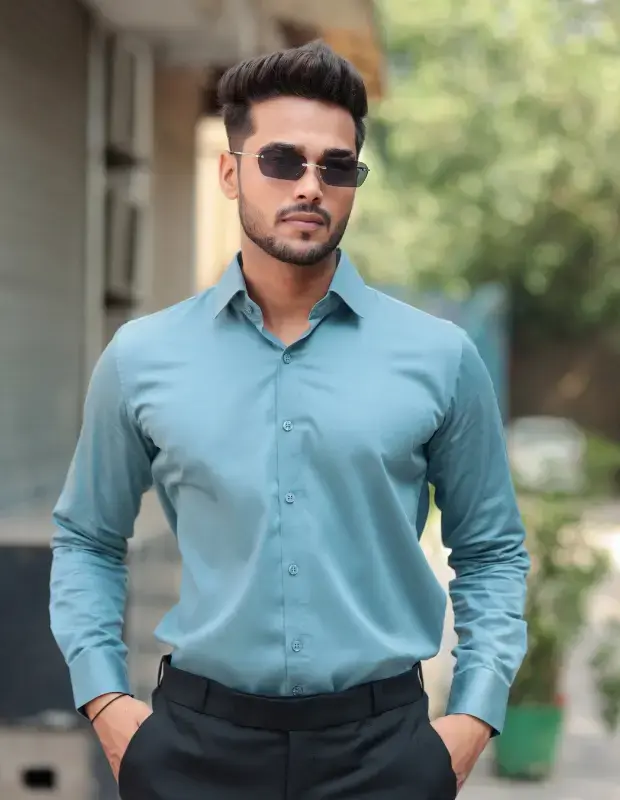 Green Mist Satin Shirt