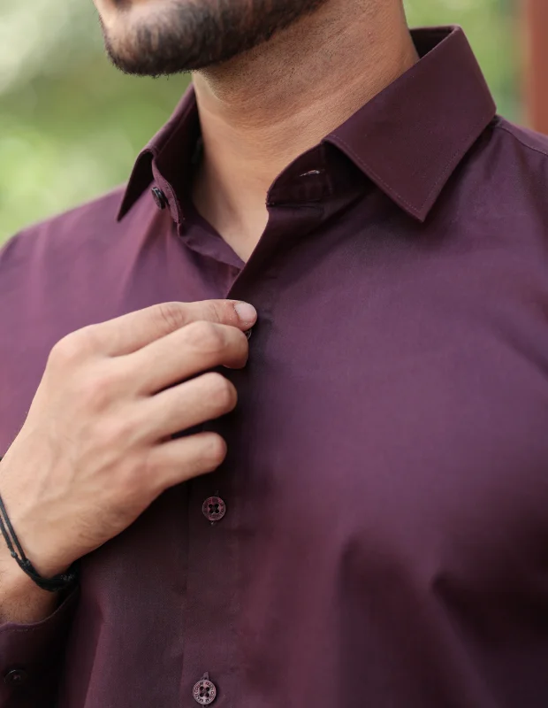 Deep Ruby Satin Shirt
