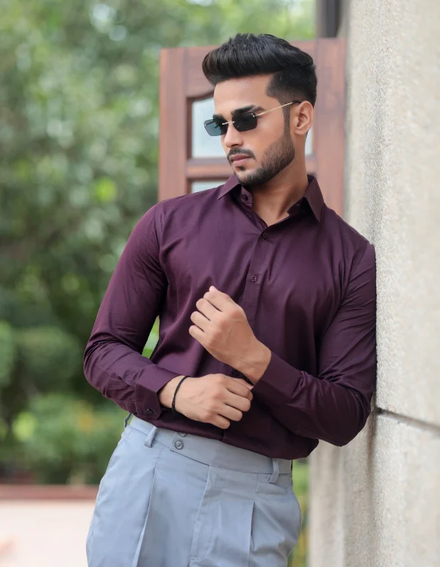 Deep Ruby Satin Shirt