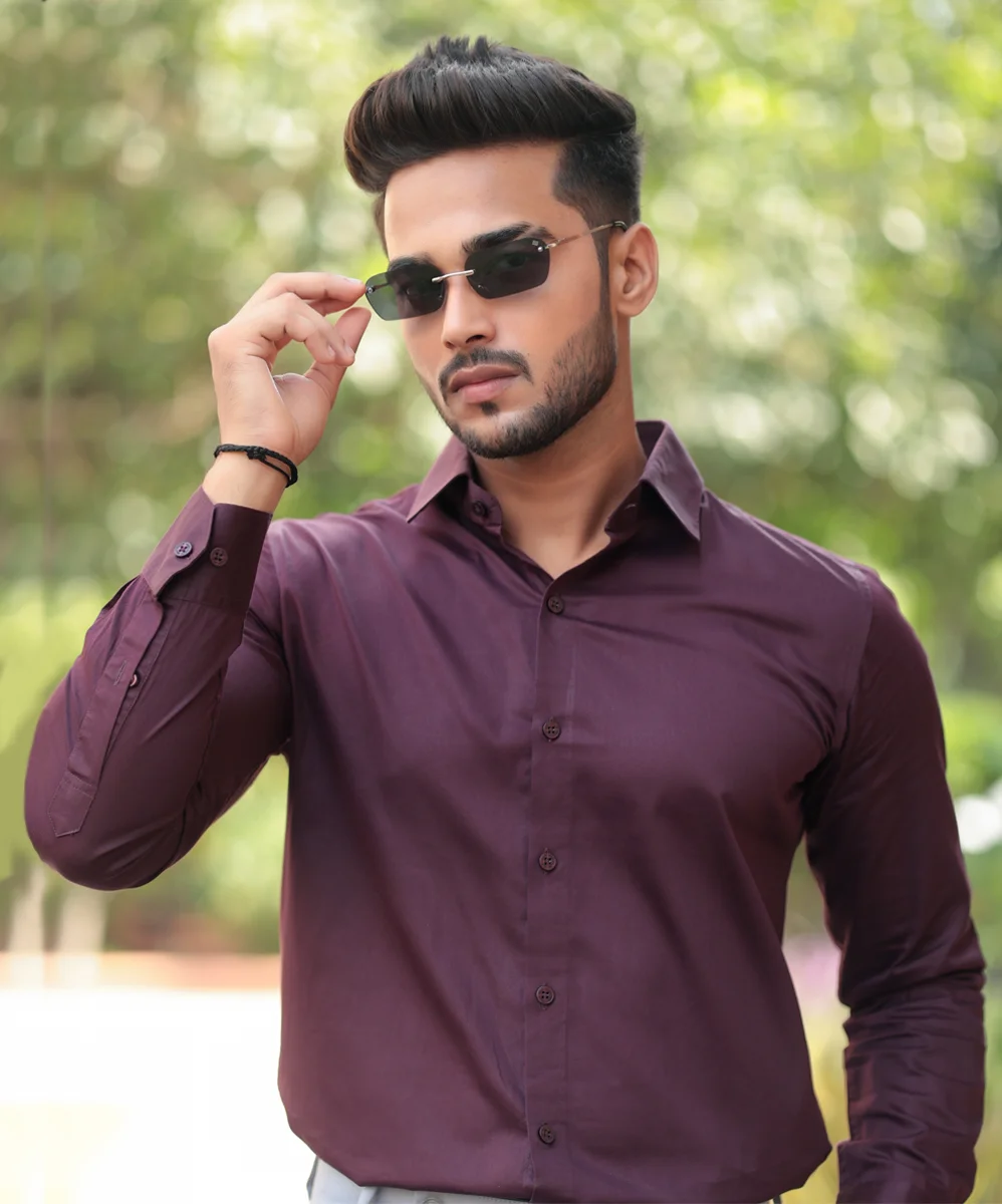 Deep Ruby Satin Shirt