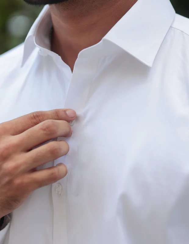 Cloud White Satin Shirt
