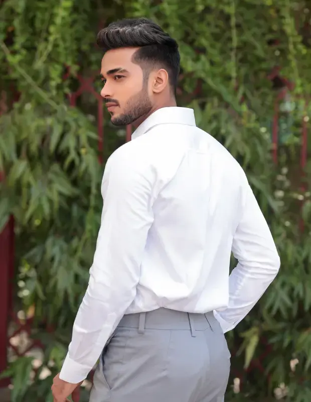 Cloud White Satin Shirt