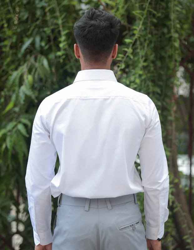 Cloud White Satin Shirt
