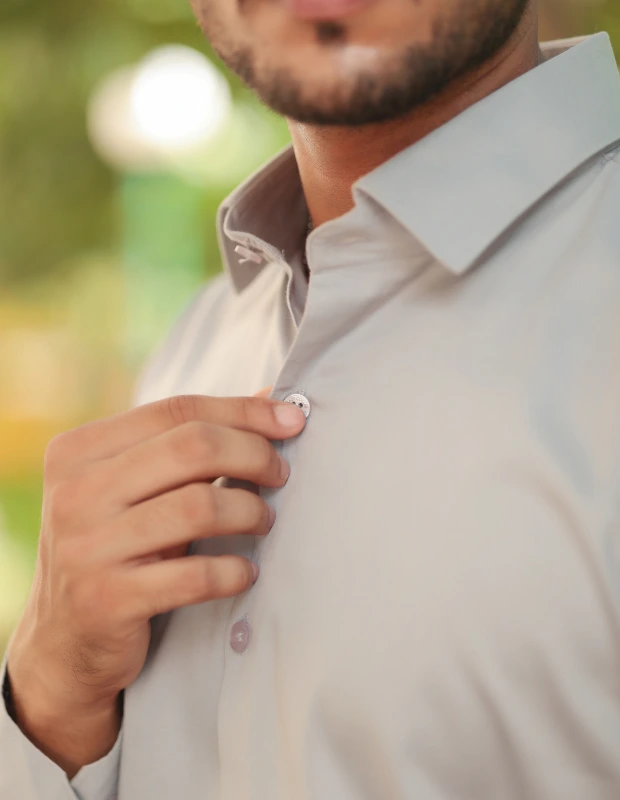 Argent Grey Satin Shirt