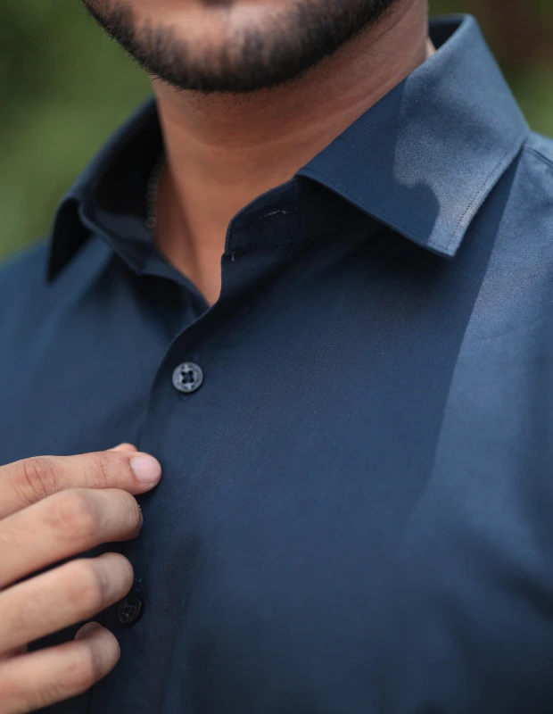 Dark Sapphire Satin Shirt