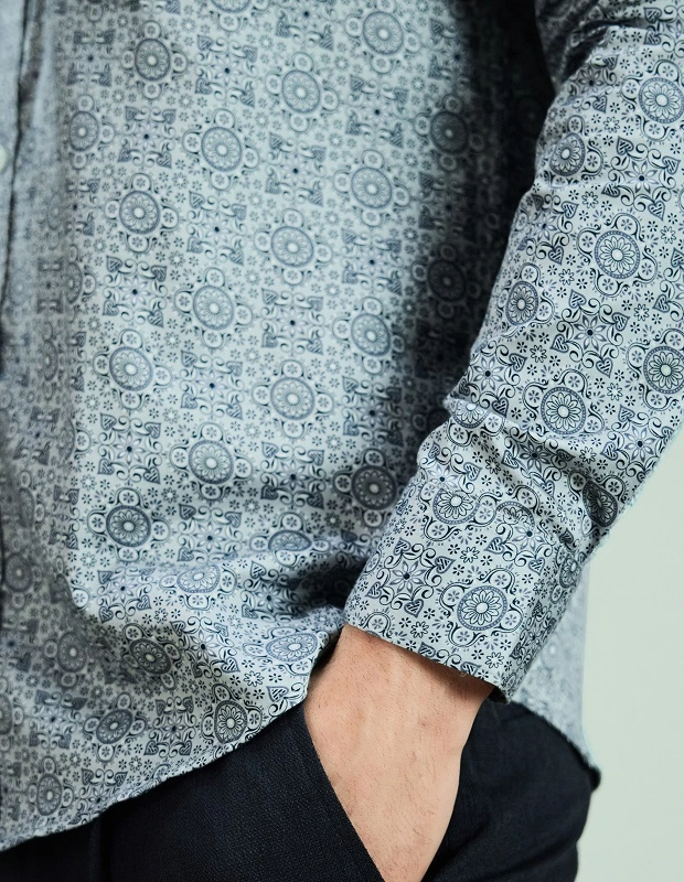 Glitch Bloom Cotton Shirt