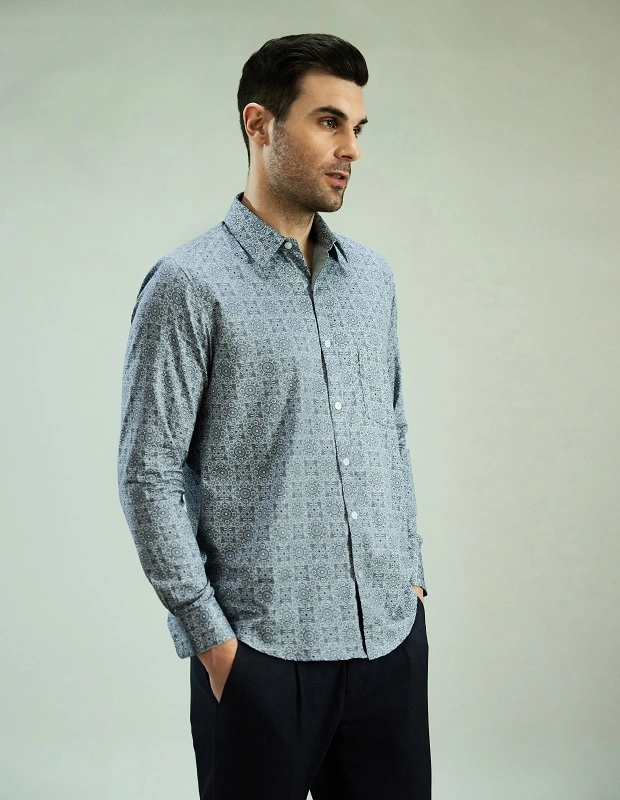 Glitch Bloom Cotton Shirt