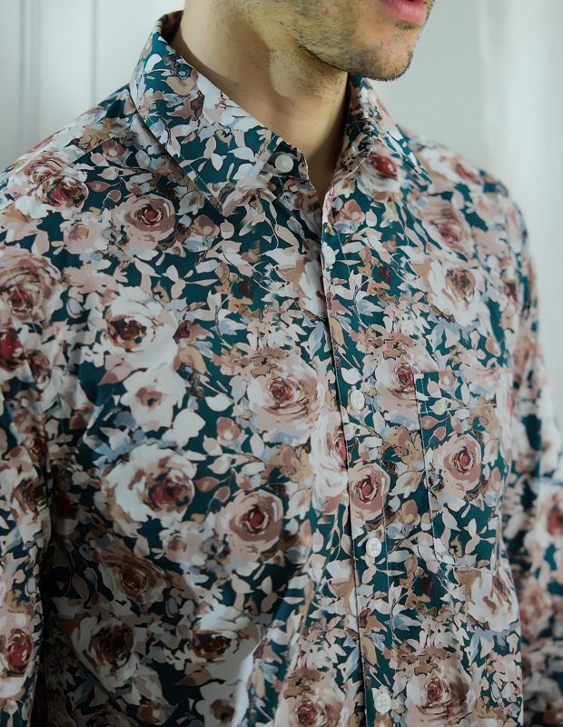 Rose Printed Fornia Green Shirt