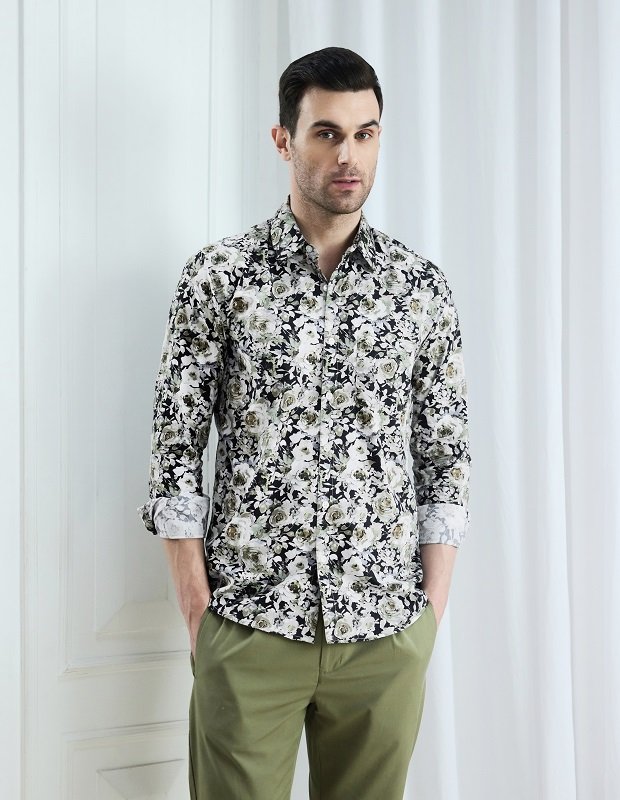 Vintage Roseatte Floral Printed Shirt