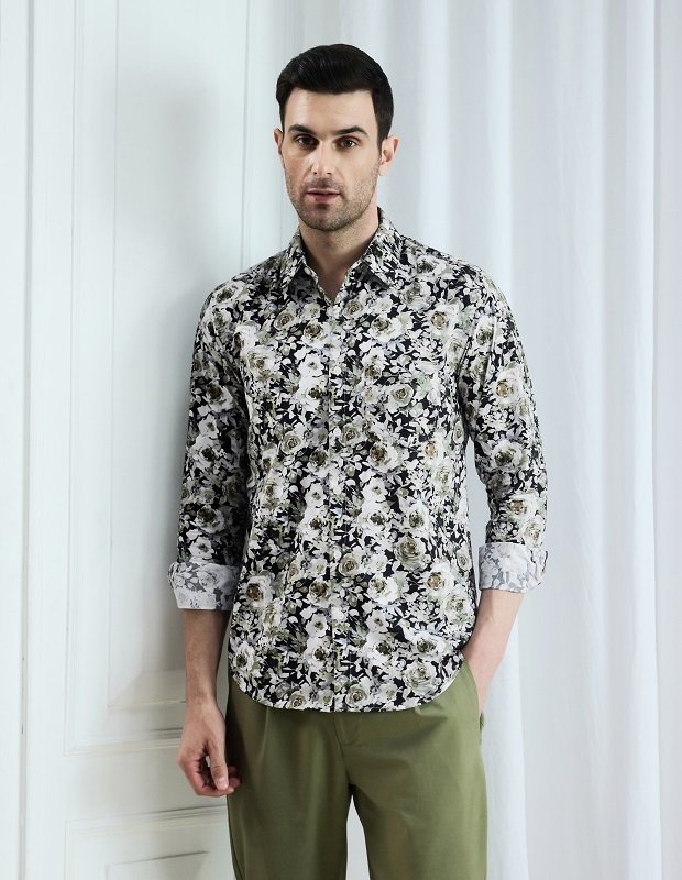 Vintage Roseatte Floral Printed Shirt
